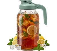 County Line Kitchen Mason Jar Pichet en verre avec couvercle Sauge 1,8 l