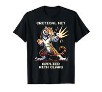 Coup Critique : Griffes appliquées | Pixel Tiger Style rétro T-Shirt