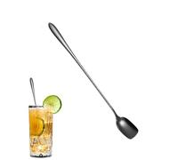 Coup De Bar - Agitateur De Café En Acier Inoxydable, Ustensile De Mélange Durable Avec Tête Carrée | Cocktail Beverage Spoon, Tool À Thé Glacé À Longue Poignée, Accessoire De Cuisine Pour Le Service D