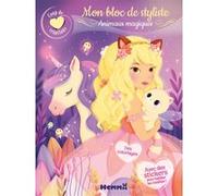 Coup de coeur créations - Mon bloc de styliste - Animaux magiques - Des coloriages - Avec des stickers pour habiller les modèles ! Elen Lescoat (Illustration), Collectif (Auteur)