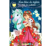 Coup de coeur créations - Mon bloc de styliste - Fête des paillettes - Des coloriages - Avec des stickers pour habiller les modèles ! - Elen Lescoat - Hemma - broché - Document jeunesse
