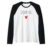 Coup de cœur Design Minimaliste avec cœur Rouge Amour Manche Raglan