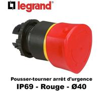 Coup De Poing à Accrochage Rouge Ip69 - Osmoz - Type De Coup De Poing à Accrochage - Pousser Tourner - Coupure D'Urgence