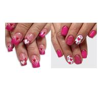 Coup Poings Carrés Faux Ongles Colues Sur Des Clous Bâton Sur Des Clous Appuyez Sur Des Ongles Faux Ongles Artificiels Pour Femmes Filles Valentine Presse Sur Clou