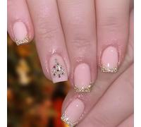 Coup Poings Carrés Faux Ongles Colues Sur Des Clous Sur Des Clous Pres Sur Les Clous Artificiels Faux Ongles Pour Les Femmes Les Filles Noël Presse Sur Ongle