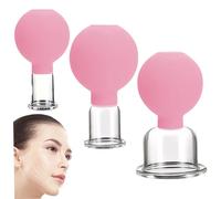 Coupage facial Ensemble pour le visage, 3PCS 3 taille aspirant pour le visage, œil réutilisable & Ensemble de ventouses pour le, anti-cellulite en plastique pour massage, style 2