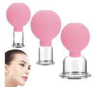Coupage facial Ensemble pour le visage, 3PCS 3 taille aspirant pour le visage, œil réutilisable & Ensemble de ventouses pour le, anti-cellulite en plastique pour massage, style 2