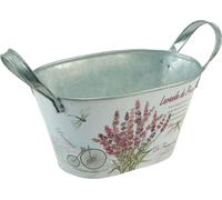 Coupe à fleurs ovale en métal Imprimé lavande avec poignées 32×15×15cm
