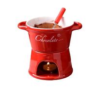 Coupe À Fondue Au Chocolat - Réchaud À Beurre Céramique avec Fourchette, Ensemble de Mugs pour Fondue au Chocolat,pour Anniversaire Mariage Saint-Valentin Fête Dîner Dessert Sauce Bonbons Couples
