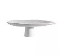 Coupe à fruits asymétrique sur pied, plat de service minimaliste et moderne for apéritifs, décoration table for salon Bol à fruits pour table(Blanc,Petit)