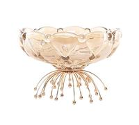 Coupe à fruits, coupe décorative à piédestal, Bol à fruits en verre cristal de 9.8 pouces, for comptoir de cuisine, socle for Table décorative for la maison(Rose Gold_M)