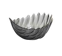 Coupe à fruits, coupe décorative à piédestal, Bol en cristal élégant avec un beau design de feuilles, pièce maîtresse for la maison, le bureau, la décoration de mariage, les fruits, les collations, le