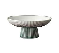 Coupe à fruits, coupe décorative à piédestal, Bol sur pied en céramique, support décoratif for desserts aux fruits, collations, support de service for comptoirs de cuisine ou pièce maîtresse(Grün_M)