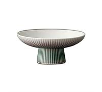 Coupe à fruits, coupe décorative à piédestal, Bol sur pied en céramique, support décoratif for desserts aux fruits, collations, support de service for comptoirs de cuisine ou pièce maîtresse(Grün_S)