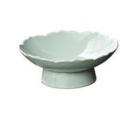 Coupe à fruits en céramique forme de lotus, assiette service rétro émaillée, plat décoratif, style traditionnel et moderne for la maison Centre de table fruits(Grigio)