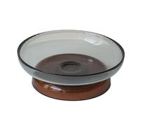 Coupe à fruits en verre avec pied, bol de service décoratif transparent for les collations, parfait for le salon Corbeille à fruits cuisine(Grigio)