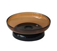 Coupe à fruits en verre avec pied, bol de service décoratif transparent for les collations, parfait for le salon Décoration fruitière(Bruin)