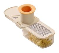Coupe-ail super fin, mini broyeur à ail multifonctionnel, coupe- et râpe avec protège-main et récipient transparent pour cuisine Beige
