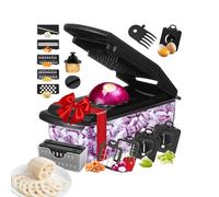 Coupe-aliments et hachoir avec récipient - Outil à main multifonction | Voiture à fromage, pommes de terre, carottes, ail, coupe-fruits, ustensiles de cuisine pour préparer des repas faciles