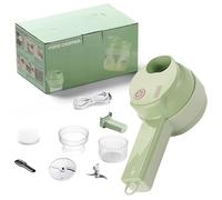 Coupe-Aliments & Hachoir à Viande éLectrique 4-En-1, Decoupe Legumes Electrique, RâPe Et Mixeur De Cuisine, Robot Pour DéCouper Facilement Viandes, Oignons (Green)