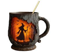 Coupe Amusantes 386 Ml - Coupe De Sorcières | Texture Du Cortex D'arbre 3D | Coupes De Coupes Avec Des Motifs De Texture De Flamme Cortex | Avec Handle Tasse Ergonomique Pour Les Collègues D'adultes