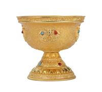 Coupe approvisionnement bol cuivre doré Diamant en eau de l'eau bénite Bouddha culte lampe Tantra style tibétain huit bon augure Zhai