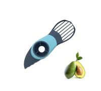 Coupe Avocat Dénoyauteur et Trancheuse Lame Sécurité Coupe Fruit Multifonction 3 en 1 Bleu