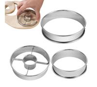 Coupe-biscuits cannelés, anneaux crumpet, 3 coupe-pâtisseries réutilisables, fabricant de donuts, outil multifonction pour la cuisine