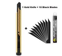 Coupe-Boîte Rétractable En Alliage D'aluminium,9mm Snap-Off Lames En Acier À 30 Degrés Couteau Utilitaire Verrouillage Automatique Outils De Coupe D'art - Type Goldknife Blackblade