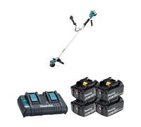 Coupe-bordure 2x18V DUR368AZ + 4 batteries BL1860B 18V 6 Ah + chargeur double DC18RD MAKITA