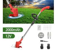 Coupe-bordure électrique sans fil,Désherbeur électrique,12V 2000mAh 2 batteries 1 chargeur