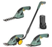 FISHTEC Coupe Bordure et Taille Haie sans Fil - Batterie Lithium 3,6V Rechargeable et Manche Télescopique - Outil de Jardinage 2 en 1 pour Sculptage de Buisson et Finition de Pelouse Précise
