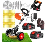 Coupe Bordure sans Fil avec batterie3 Types de tondeuses à Gazon sans Fil avec Lames et Roues Amovibles, légères et à Faible Bruit, Utilisation Domestique pour tondre Le Jardin Soin du Pelouse…