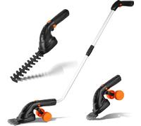 Coupe Bordure sans Fil, Cisaille à Gazon avec Batterie 7.2V et Chargeur, Taille Haies sans Fil, Tondeuse à Gazon, Manche Long Télescopique Détachable (Noir)