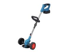 Coupe Bordure sans Fil, Tondeuse à Gazon Haute Puissance, Batterie au Lithium, désherbeur agricole Longue durée avec Roues, électrique Portable d'extérieur(Blue One Battery Charger)