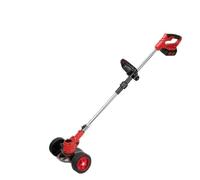 Coupe Bordure sans Fil, Tondeuse à Gazon Haute Puissance, Batterie au Lithium, désherbeur agricole Longue durée avec Roues, électrique Portable d'extérieur(Red Bare Metal)