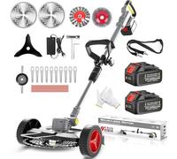 Coupe-bordures avec batterie 21 V, débroussailleuse sans fil pour batteries Makita, débroussailleuse sans fil avec 2 batteries de 4,0 Ah, 750 W avec brosse à mauvaises herbes, 4 types de lames