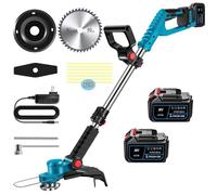 Coupe-Bordures Brushless Sans Fil 36V, Débroussailleuse électrique MAGICFOX avec 2 Batteries 4.0Ah, 3 Types de Lames, Tête