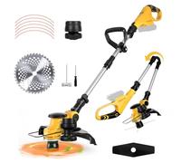 Coupe-bordures compatible avec batterie Dewalt 20 V pliable 3 en 1 avec moteur brushless, largeur de coupe 30 cm, indicateur d'état de la batterie, coupe-bordures électriques et tondeuses à gazon