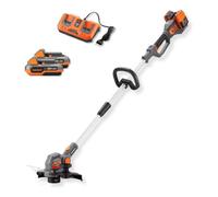 FUXTEC Coupe-bordures sans fil FX-E2RTSET avec 2 batteries 2 Ah et 1 chargeur double 2,4 A