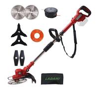 Coupe-Bordures sans Fil pour Batterie Makita 18V, avec tête de Coupe, Dresse-Bordures, débroussailleuse télescopique silencieuse et 3 Lames de Rechange pour Jardin.