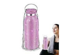 Coupe,Bouteille thermique en strass en acier inoxydable | Bouteille thermique rechargeable à paillettes avec chaîne, cadeaux pour femmes et filles, 350 ml