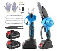 Coupe Branche Electrique,SéCateur éLectrique,Kit Tronconneuse A Batterie,2 Batterie 48v 2000mah,Viene Fornito Con Catena E Forbici.
