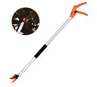 Coupe Branche Long Manche avec Pince de Retenue en Aluminium- Longue Cisaille, Sécateur Longue Portée, Cueilleur De Fruits Télescopique À Longue Portée, Couper Et Maintenir Le Sécateur D'arbre,100cm