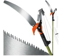 COUPE BRANCHE - TECTAKE - Coupe Branche 2 en 1 Télescopique en Acier avec 1 Câble 260 cm x 3 cm Ø - Vert