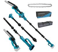 Coupe-branches sans fil 2 en 1 - Compatible avec Makita 18 V - Tronçonneuse 6" avec tige télescopique - Tronçonneuse télescopique avec portée de travail de 4,5 m - Pour l'élagage des arbres et des