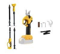 Coupe-branches sans fil compatible avec batterie Dewalt 20 V (sans batterie), sécateur sans balais à 2 vitesses, affichage numérique, diamètre de coupe de 30 mm, pierre à aiguiser et lames de rechange