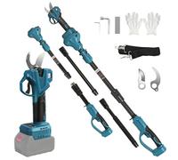 Coupe-branches sans fil compatible avec Makita 18 V, sécateur électrique 2 en 1 avec tige d'extension de 2 m, diamètre de coupe max. 35 mm, écran LCD, sécateur télescopique extensible jusqu'à 4,5 m