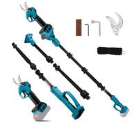 Coupe-branches sans fil compatible avec Makita 18 V, sécateur électrique 2 en 1 avec tige d'extension de 2 m, diamètre de coupe max. 30 mm, écran LCD, élagueur, télescopique extensible jusqu'à 4,5 m