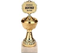 Coupe BRUBAKER - trophée en or avec socle en marbre - idée cadeau pour retraités - motif : le retraité le plus séduisant du monde